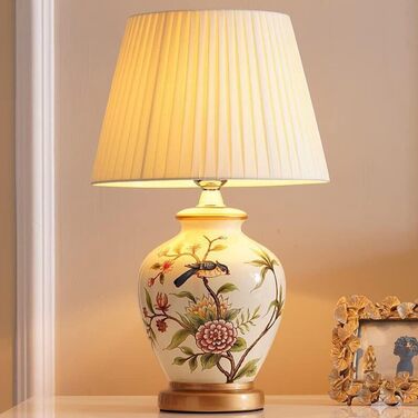 Керамічна настільна лампа Mengjay - настільна лампа, нічник, декоративне освітлення, торшер для читання, вітальня (біла)