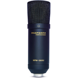 Мarantz Professional MPM-1000U - Конденсаторний мікрофон з великою мембраною, USB, з нирковою характеристикою для подкастів, студії, геймінгу. Комплектується кабелем USB та кліпсою для мікрофона.