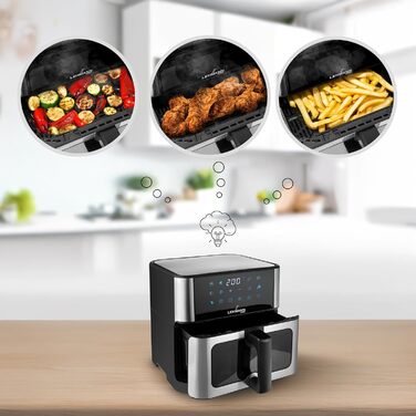 Фритюрниця повітряна LEHMANN XXL з 2 камерами (10л), 13 програм, touch display, антипригарне покриття