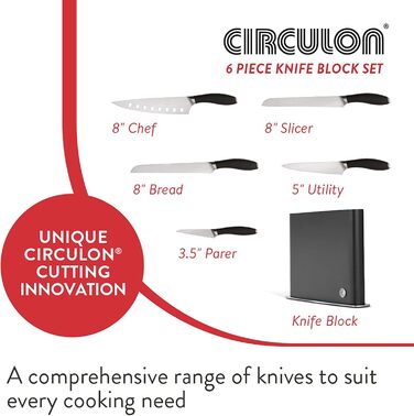 Набір ножів Circulon Messer-Set 6 предметів з підставкою, нержавіюча сталь