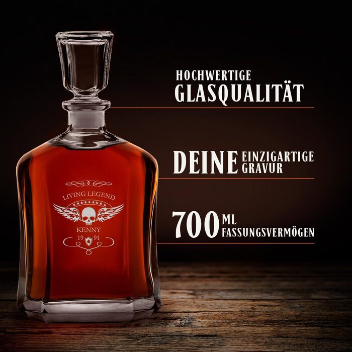 Віскі-карафа Maverton з гравіюванням + набір келихів (2/4/6) - 700 мл - Прекрасний подарунок для чоловіків