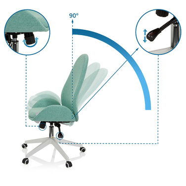 Офісне крісло AVEA I з тканини кольору аква