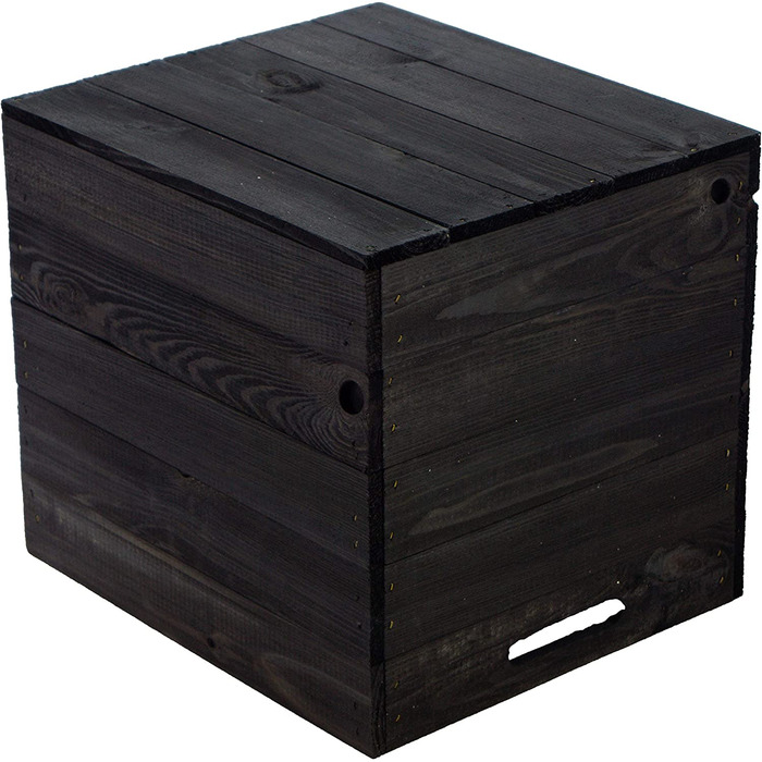 Набір з 3 дерев'яних ящиків для зберігання Ящик підходить для всіх полиць Kallax і полиць Expidit Коробка для вина Kallaxysteme Розміри коробки для фруктів 33x37,5x32,5 см Коробки Kallax (набір з 3 чорних)
