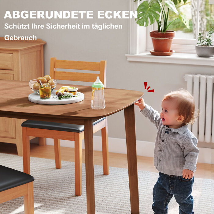 Стіл обідній, стиль кантрі, лакована поверхня, дерево, 150 x 80 см, коричневий