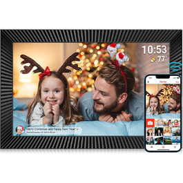 Цифровий фоторамка Frameo з Wi-Fi, 10.1 дюйма, 32GB, сенсорний екран, авто-обертання