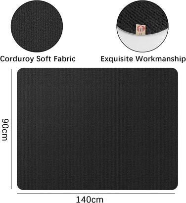 Килимок під стілець | 90x140 см | Захист для підлоги | Килимок для офісного стільця | Чорний