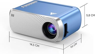 Mini Beamer Bluetooth WiFi: Портативний проєктор 1080P для телефону iPhone/Android, домашній/зовнішній, сумісний з USB/HDMI/Fire Stick/PS5