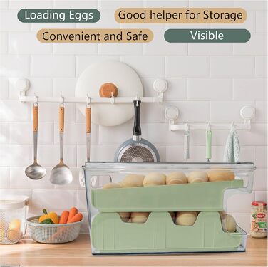 Організатор для яєць Virmate, 24 ячейки, зелений, для холодильника