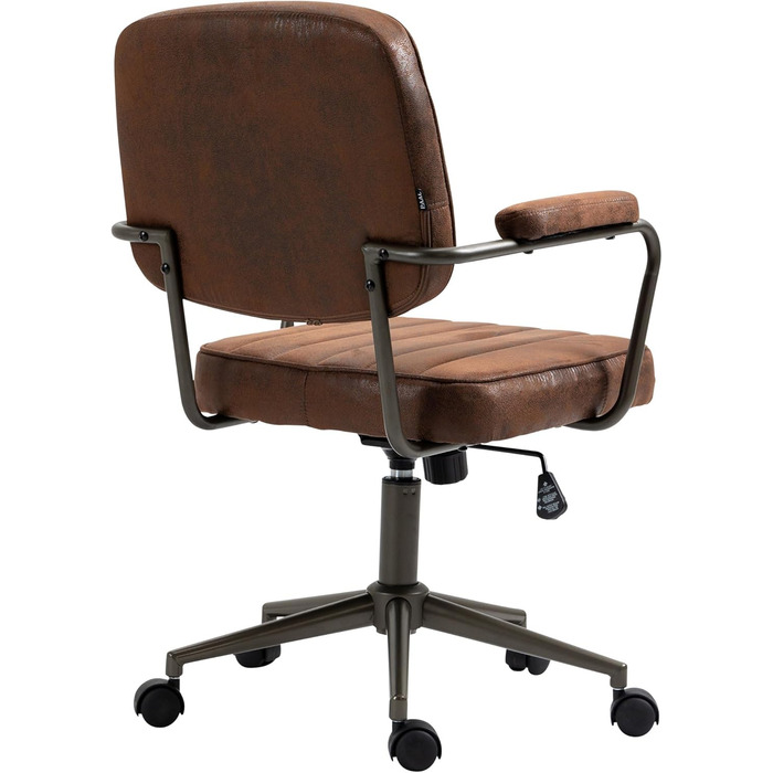 Ергономічне крісло для офісу CLP Natrona I - регульована висота, поворот на 360°, функція гойдання, м'яке сидіння, легкопрохідні ролики, колір: коньяк