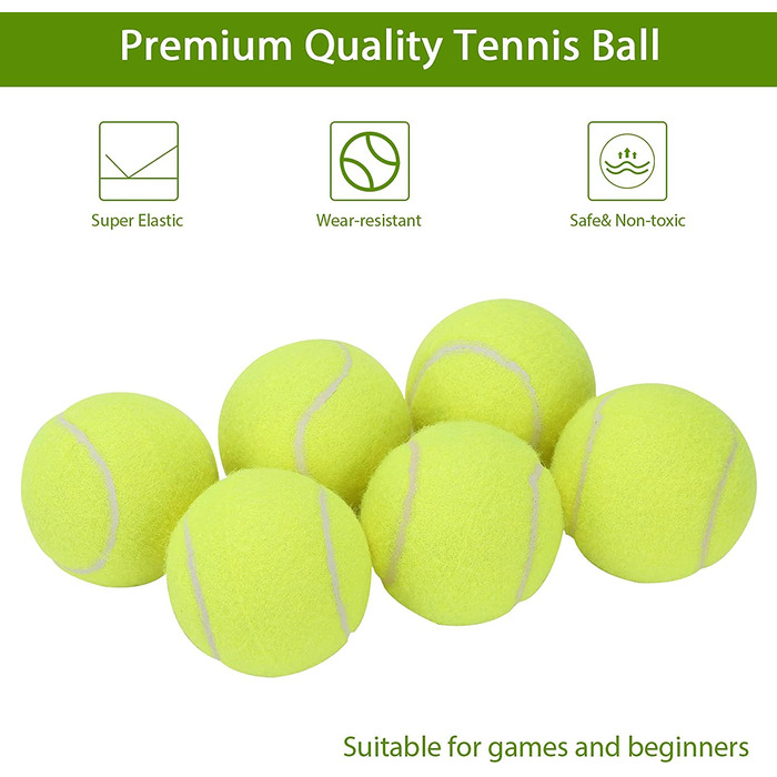 Набір тенісних м'ячів Trintion з 20 предметів, ігровий м'яч для собак і кішок, іграшки для дітей, для дорослих, для тренувань домашніх тварин, відмінно підходить для розважальної гри в теніс або іграшки для собак