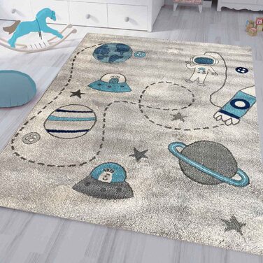 Дитячий килимок Дитячий килимок з коротким ворсом Baby Grey для хлопчиків і дівчаток, Розміри 160x220 см
