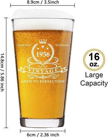 Пивний келих LIGHTEN LIFE 450 мл в дерев'яній подарунковій коробці, 1966 рік народження - ідеальний подарунок для чоловіка, тата, чоловіка на 60 років