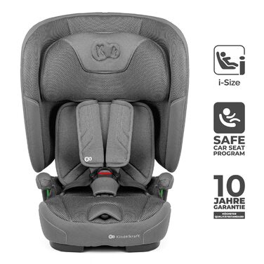 Автокрісло Kinderkraft FIX2GO i-Size 76-150 см (15 міс - 12 років), сіре, ISOFIX, з SPS+, H-GUARD+, 5 положень, з пранням чохла