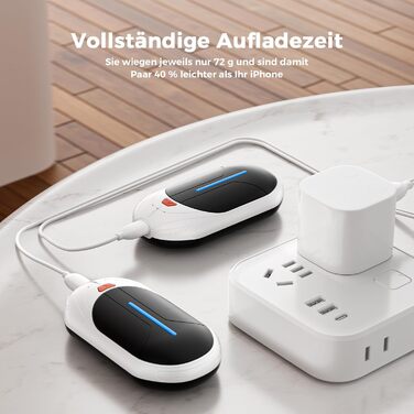 Електричні грілки для рук 2 шт., 6000mAh, ультратонкі, перезаряджувані, портативні, для кемпінгу, спорту, подарунок на Новий рік