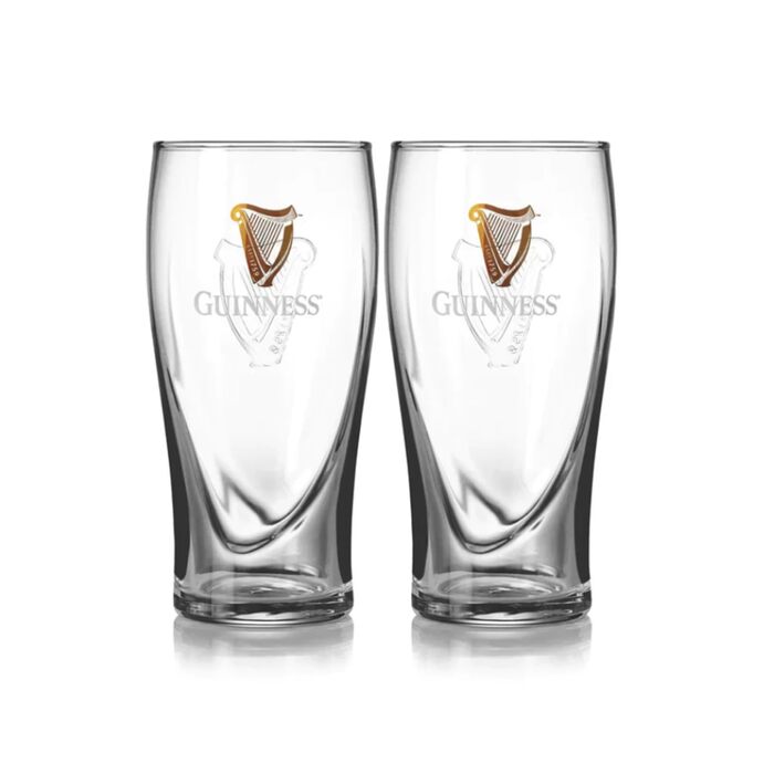 Пивні келихи Guinness Glas набір з 2 шт 568 мл з логотипом та арфою - оригінальні склянки для пива