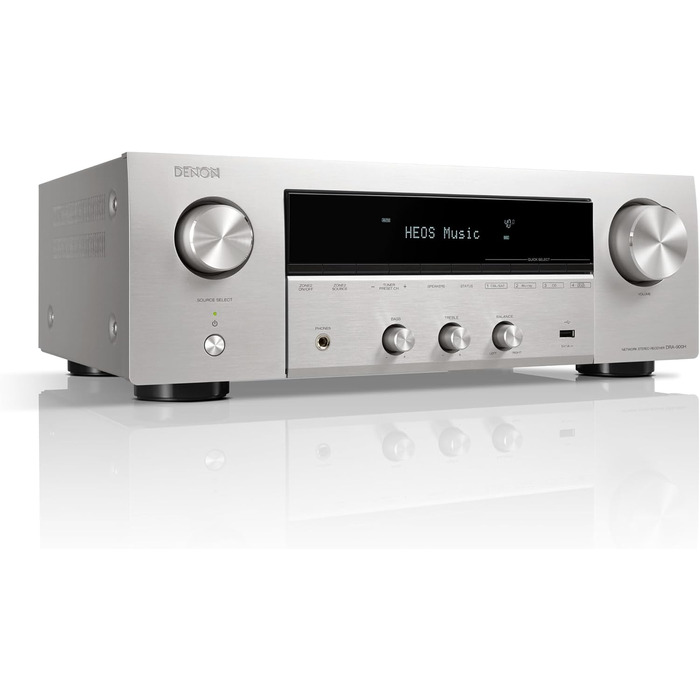 Denon DRA-900H 2.2-канальний 145W 8K AV підсилювач із вбудованим HEOS - сріблястий