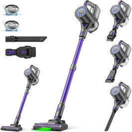 Suirviz Cordless Vacuum Cleaner - 40000Pa Suction, 500W, 45-Minute Runtime. Lightweight Stick Vacuum with Auto-Stand Feature, LED Light, Ideal for Hard Floors, Carpets & Pet Hair. Purple