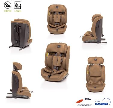 Автокрісло 4BABY Go-Fix Isofix 76-150 см, регульоване, з підкладкою, для дітей, I-Size (Мокко)