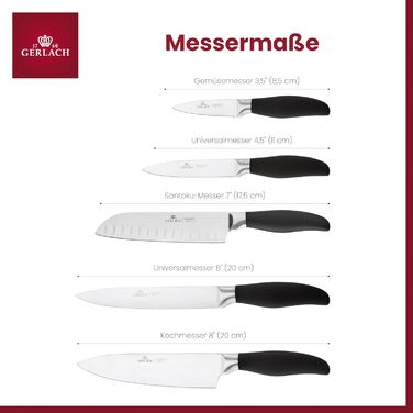 Набір кухонних ножів Gerlach Style Plus: 5 ножів з нержавіючої сталі для кухні