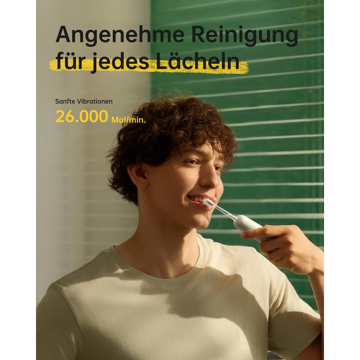 Електрична зубна щітка Laifen Wave Spezial з осциляцією та вібрацією, звукова, для дорослих, з додатком, 2 насадки (зелена)