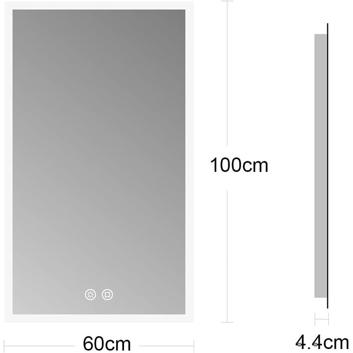 LED дзеркало для ванної кімнати Byecold з підсвічуванням, антизапар, 60x80 см, Wi-Fi, годинник, дата, сенсорне керування