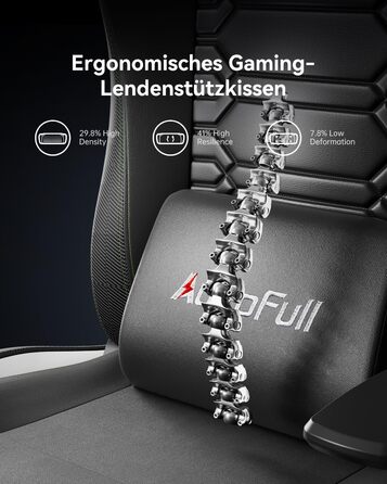Ігровий крісло AutoFull C3: ергономічне, з 2D підлокітниками, підставкою для ніг, подушками для голови та попереку | Макс. вага 150 кг | Чорний зразок тканини