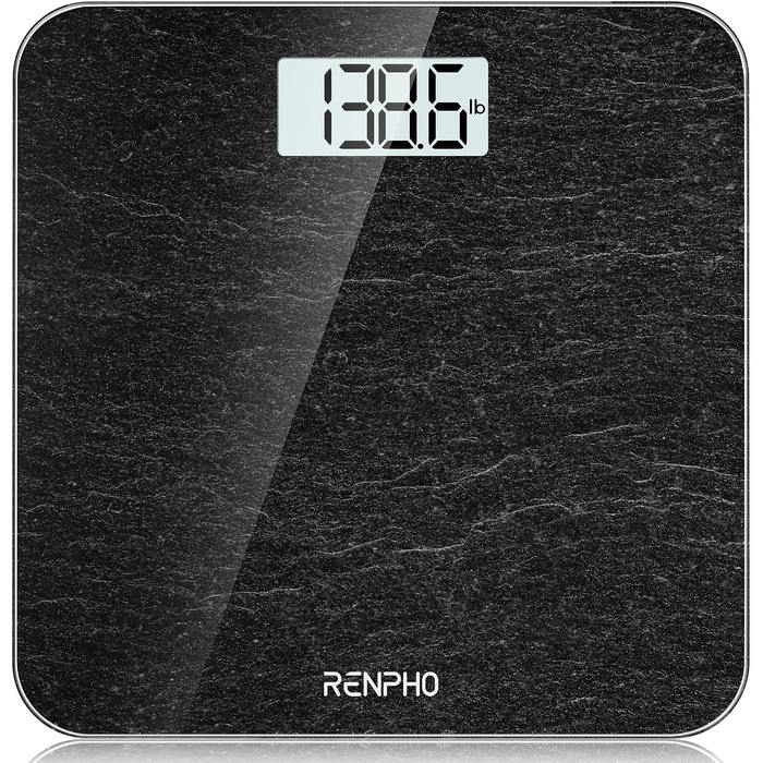 Цифрові ваги для ванної кімнати RENPHO, ультратонкі ваги для тіла з високоточними датчиками, ваги з покроковою технологією, 10,2 дюйма/260 мм (10,2 дюйма/260 мм, мармур)