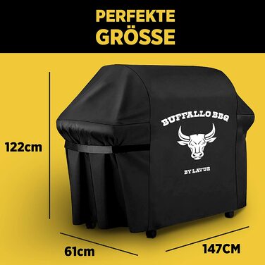 Чохол для гриля Buffalo BBQ, водонепроникний, універсальний, преміум-якість, зносостійкий оксфорд, для газових і круглих грилів