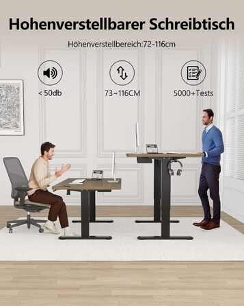 Регульований стіл Flamaker: електричний, з пам'яттю, для офісу, 180x80 см, колір горіх