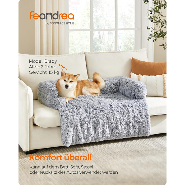 Лежак для собак Feandrea FluffyHug, розмір XL, 110 x 95 x 18 см