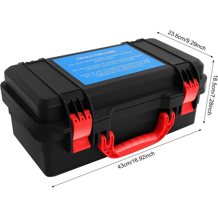 Пароочисник ручний 3000 Вт, 3-3,5 бар, 6-рівнева регулювання, вологостійкий IPX4, з набором інструментів, для дому та автомобіля