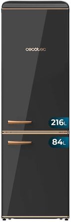 Міні-холодильник Cecotec Bolero CoolMarket TT Origin 45: 300л, LED, відкривачка, чорний, вінтажний стиль