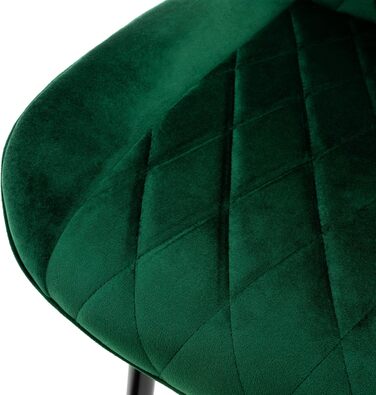 Набір з 4-х обідніх стільців ML-Design, темно-зелений, з м'яким сидінням з велюру, металеві ніжки, для кухні та вітальні