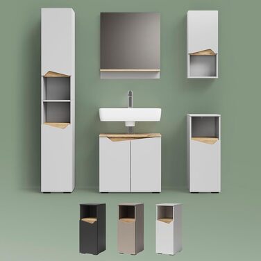 Дзеркало для ванної кімнати Livinity Timavo з полицею, білий, 60 x 67 см