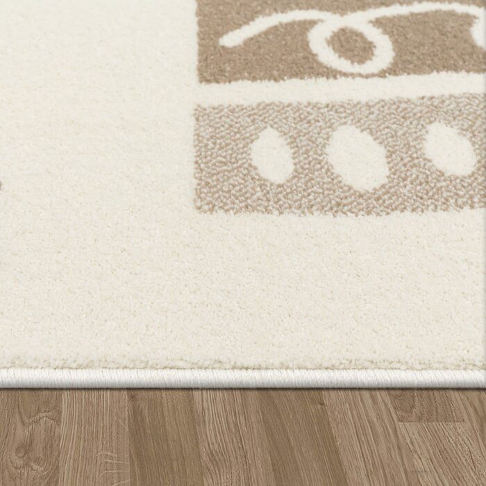 Домашній дитячий килим TT для хлопчиків і дівчаток, дитячий килим у формі серця, сучасна Райдужна пастель, Колір Розмір (200 см круглої форми, бежево-кремовий)