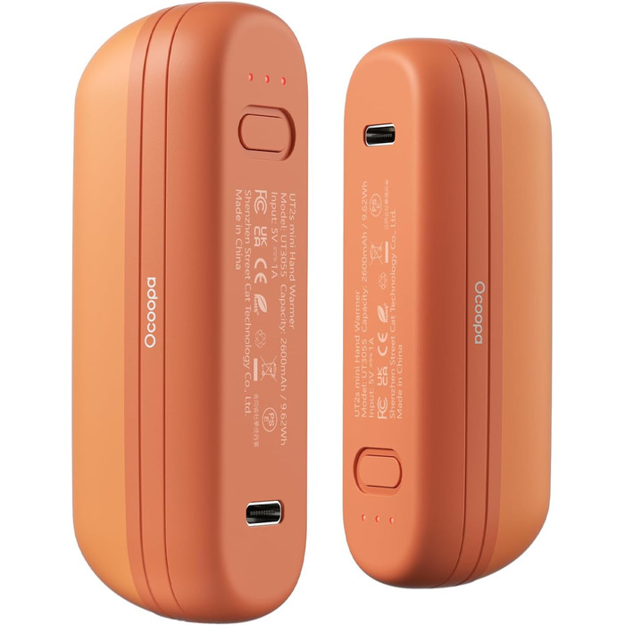 Грілки для рук OCOOPA UT2S Mini, 5200mAh, 2 шт. Магнітні електричні грілки для рук, багаторазові, для кемпінгу та активного відпочинку, подарунок