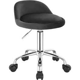 Офісний стілець WOLTU з коліщатками, поворотний стілець з регульованою висотою, роликовий стілець з низькою спинкою, робочий стілець темно-сірого кольору, стілець для сидіння