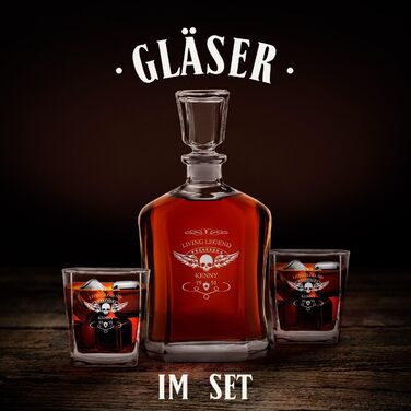 Віскі-карафа Maverton з гравіюванням + набір келихів (2/4/6) - 700 мл - Прекрасний подарунок для чоловіків