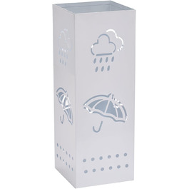 Металева підставка для парасоль та тростинок, біла, 15.2 x 15.2 x 43.2 см, з 4 гачками