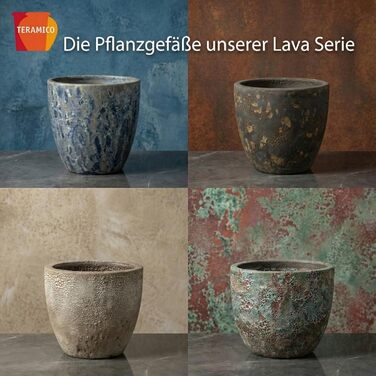 Керамічний горщик Teramico Premium: ручна робота, морозостійкий, з отвором для поливу. Підходить для квітів у саду та вдома. Унікальний горщик Lava Braun, 21x18 см