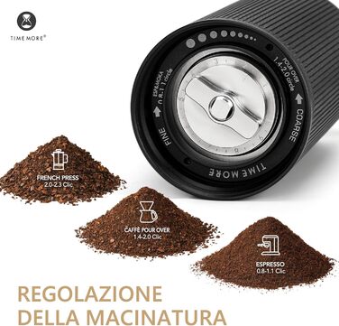 Ручна кавомолка TIMEMORE Chestnut C3 ESP PRO, чорна - для еспресо та френч-прес