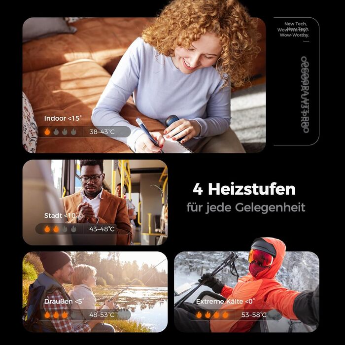 Електричні грілки для рук OCOOPA UT3 PRO 2 шт., 10000mAh, Powerbank, 4 режими, до 58°C, для чоловіків, ідеально для гольфу, полювання та кемпінгу