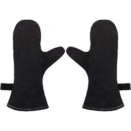 Камінна рукавиця HUAFA, рукавиця для духовки, рукавиця для барбекю, вогнетривка (чорна)