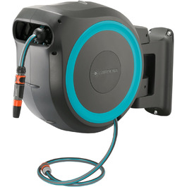 Шланг садовий Gardena RollUp M/L (блакитний) 25 м: гнучкий полив для середніх та великих садів, поворотний, з 25 м шлангом преміум-якості та монтажним комплектом (18620-20)