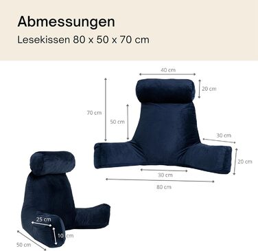 Подушка для читання Bananair – м'яка спинка та підлокітники для ліжка та дивана, знімний чохол, можна прати в машині, комфортна та ергономічна (кремово-білий)