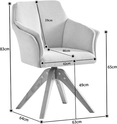 Стілець обідній B&D Daisy поворотний стілець з підлокітниками м'який стілець для кухні, їдальні офісу скандинавський дизайн ткане полотно ука