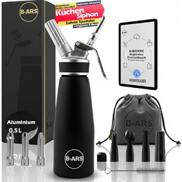 Дозатор для вершків B-ARS з алюмінію, 500 мл, з нержавіючою сталею, для десертів, мусів, легко миється