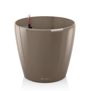 Горщик Lechuza Classico Premium 21 LS Комплект, Білий (70x70x64.5 см, Тауп Глянцевий, Однотонний)