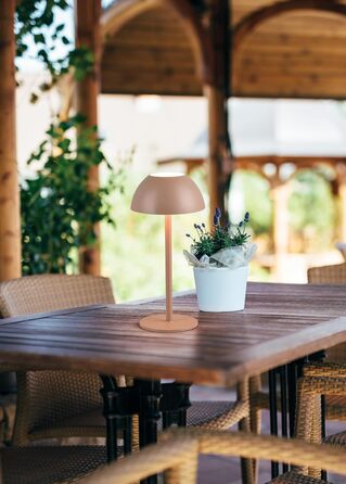 Бездротова лампа Роберта: LED-настільна лампа, нічник з регулюванням яскравості, USB-зарядка, 30 см, Кофе