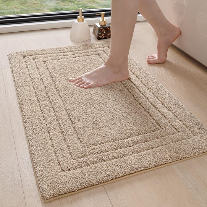 Килимок для ванної кімнати DEXI, м'який, нековзний, пральний, 50 x 80 см, бежевий